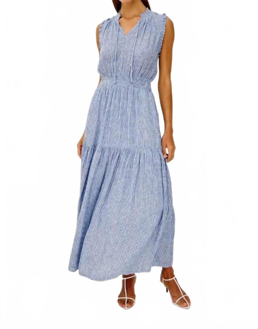 NEW RAILS alessi linen midi dress in barletta stripe